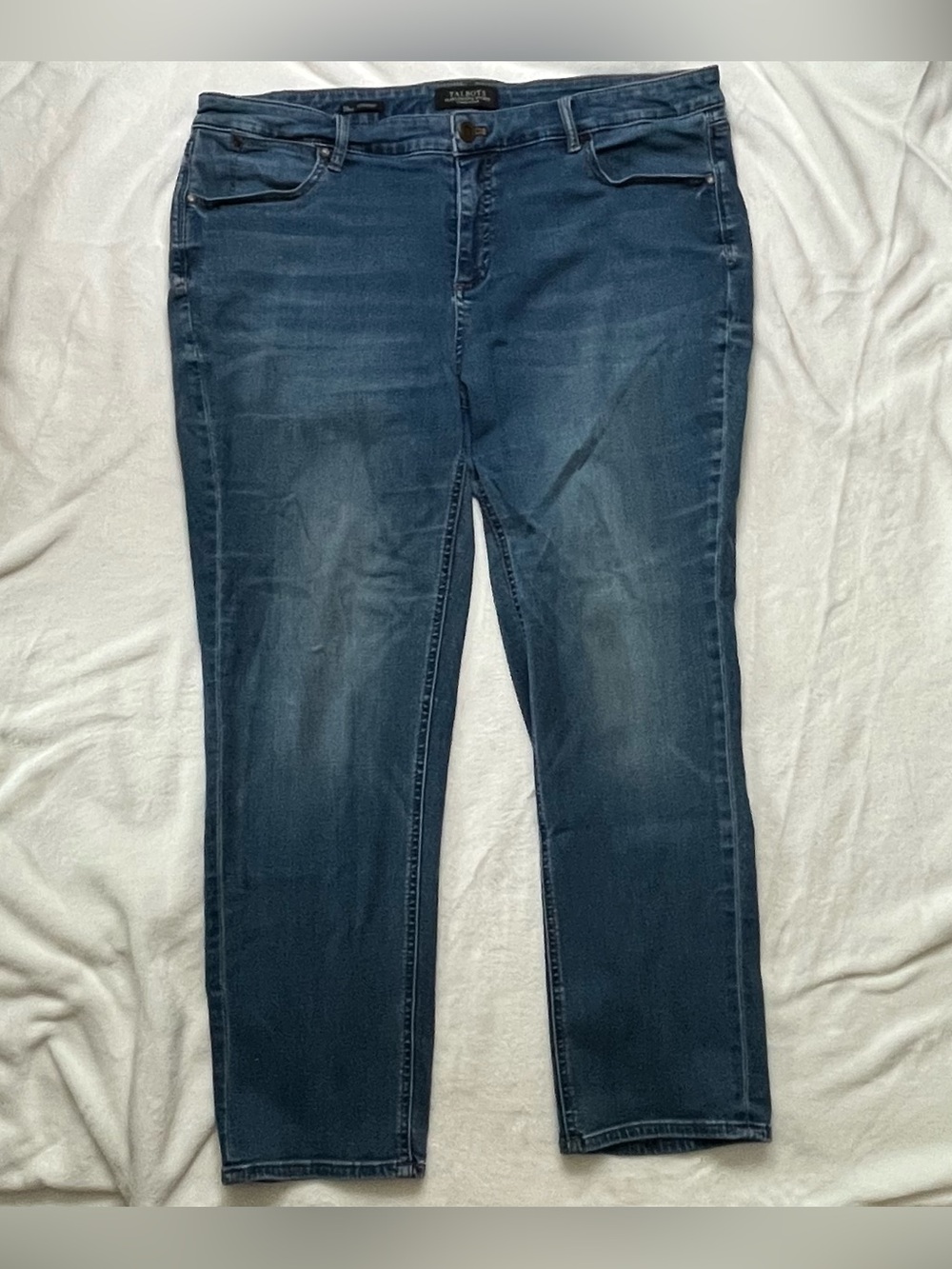 Talbots Women's Flawless Five-Pocket Straight Leg Blue Denim Jeans Petite 18WP